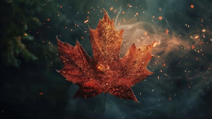 Maple leaf close up. Macro photography. Canada Day