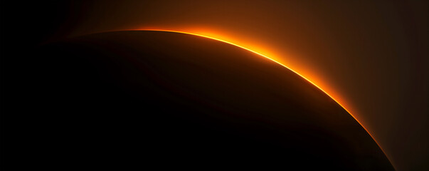 Dark background corona banner with the sun rising over the earth