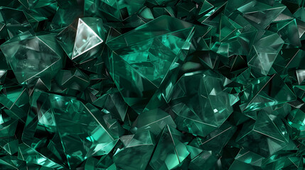 Emerald Crystals in Dim Light
