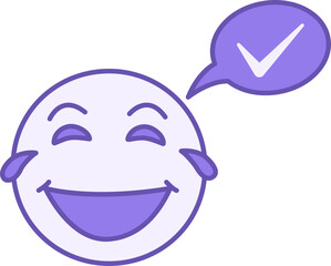 Colored Icon Laugh Often. Vector Icon of Happy Human Face. Emotions, Feelings. Mental Health. Positive Thinking Concept