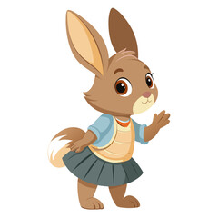 hyper realistic super cute the baby hare wearing vector art illustration