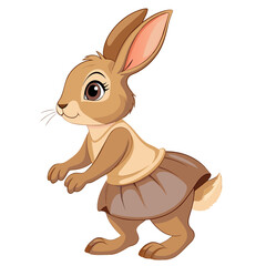 hyper realistic super cute the baby hare wearing vector art illustration