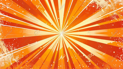 Abstract orange background with rays of light, vector illustration. Background for design in the style of bright sunburst. Vector illustration