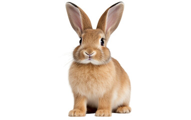 Adorable Rabbit Isolated On Transparent Background PNG.