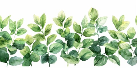 Fresh Mint Leaves Watercolor Design Generative AI