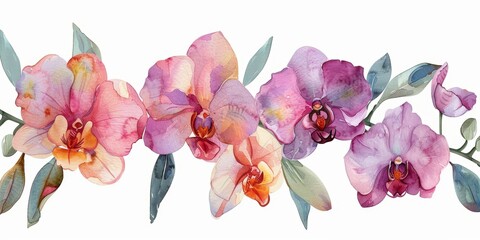 Tropical Floral Watercolor Illustration Generative AI