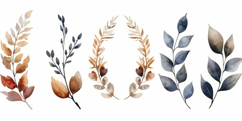 Delicate Floral Wreath Elements for Logo Design Generative AI