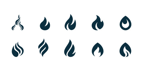 vector fire logo premium template bundle
