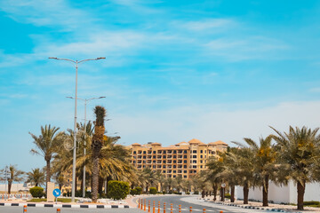 Marjan island, Ras al Khaimah city in the UAE, kurort view