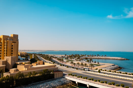Marjan island, Ras al Khaimah city in the UAE, kurort view