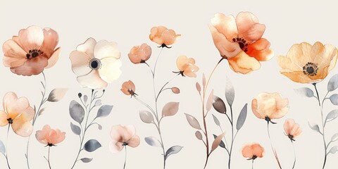 Delicate Floral Elements for Stationery and Invitations Generative AI