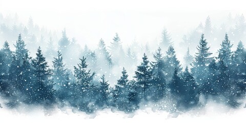 Winter Wonderland Snowfall Background Generative AI - Powered by Adobe