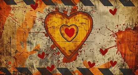 Toxic Love - Heart-shaped Stop Sign Warns of Radioactive Contamination in Love. Anxiety