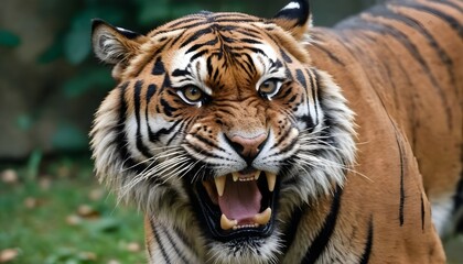 Angry tiger background create with ai 