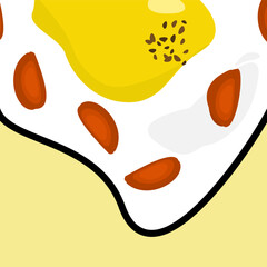 This collection of high-resolution images showcases the classic and comforting combination of fried eggs with savory sausage and a sprinkle of seasoning. Capture the essence of crispy sausage alongsid