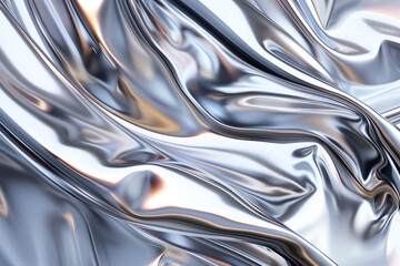 abstract background of silk, At the heart of the composition, a metallic chrome texture forms the foundation of the background