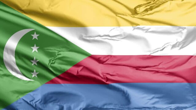 waving flag of comoros