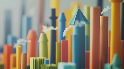 Bar Graph Comparing Carbon Footprint of Different Industries, Highpointing sectors with the highest carbon footprint, close-up