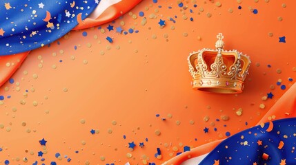 Koningsdag Festival Poster Design Template. Dutch Celebration of King's Day on April 27th