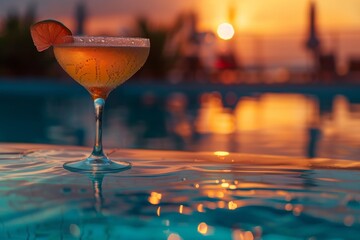 Refreshing Cocktail by Swimming Pool