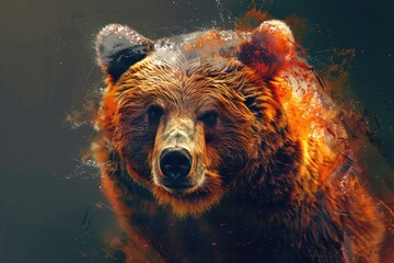 Kodiak Bear: Wild and Majestic Animal in Amazing Wallpaper Illustration 