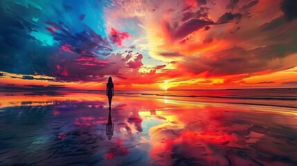 beauty of  Dramatic skies with vibrant colors and silhouettes