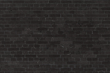 Texture of an old black brick wall. Abstract construction background.