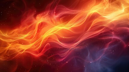 A fiery orange wave of light with a blue and purple background