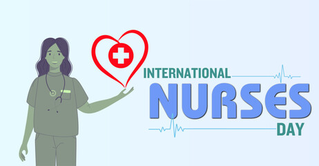 International Nurses day, campaign or celebration banner. Inspiring Dedication: International Nurses Day Celebration