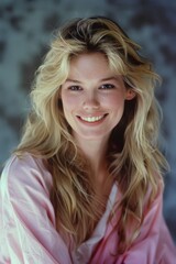 Naklejka premium A photograph of an attractive woman with long blonde hair