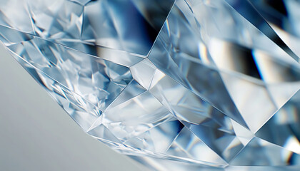 Diamond with caustic close up texture, Abstract 3D illustration.