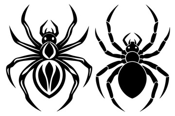 Spider's vector icons silhouette