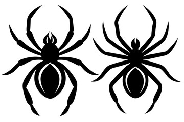 Spider's vector icons silhouette