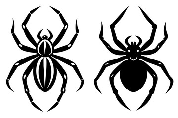 Spider's vector icons silhouette
