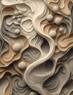 White, brown, and beige organic shapes background