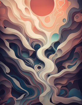 Colorful organic and wave abstract background