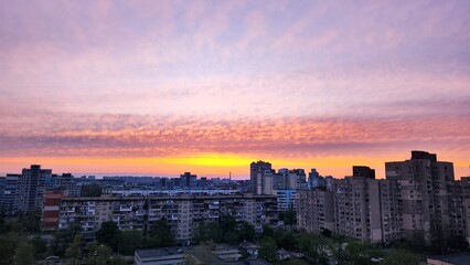 sunset over the city