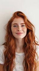 Obraz premium Close up of a woman with red hair