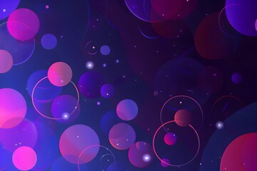Abstract purple background with vector shapes and circles. Vector illustration. Flat design, dark blue, violet colors 
