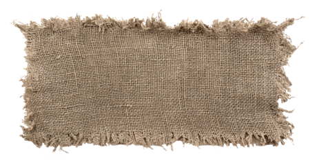 Burlap texture. A piece of torn burlap on a white background. Canvas. Packing material