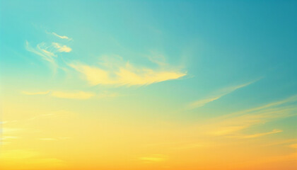 soothing horizontal gradient of sky blue and saffron, ideal for an elegant abstract background