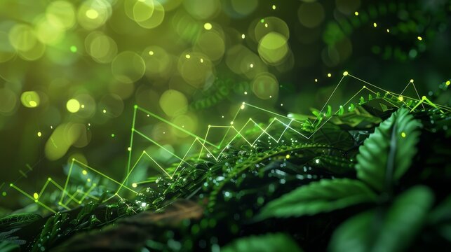 Scatter Plot Demonstrating Correlation Between Green Investments and Economic Growth, Highlighting the financial benefits of sustainability, close-up