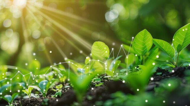 Scatter Plot Demonstrating Correlation Between Green Investments and Economic Growth, Highlighting the financial benefits of sustainability, close-up
