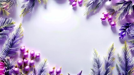 Symmetrical pattern of pink and purple petals and leaves on a white background - Powered by Adobe