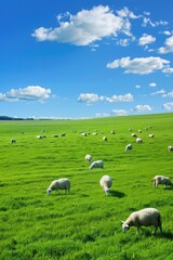 Obraz premium sheep graze in the field