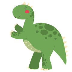 Cute dinosaur, children's pattern with animal. Vector illustration in cartoon flat style.