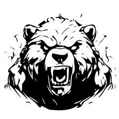 Fototapeta premium bear growled, angry.