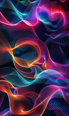 colorful and liquid smooth background with purple neon gradient, fluid vivid wallpaper with curve and wave shapes, iridescent tech silk style