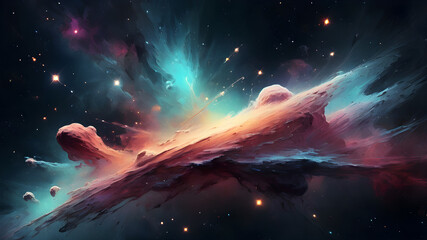 Naklejka premium Fantastic space background