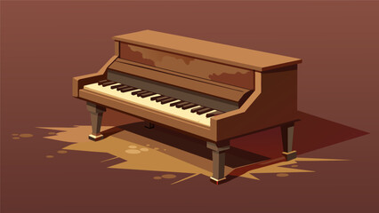 A worn piano sits in the corner ready to add a touch of classic charm to any track. Vector illustration